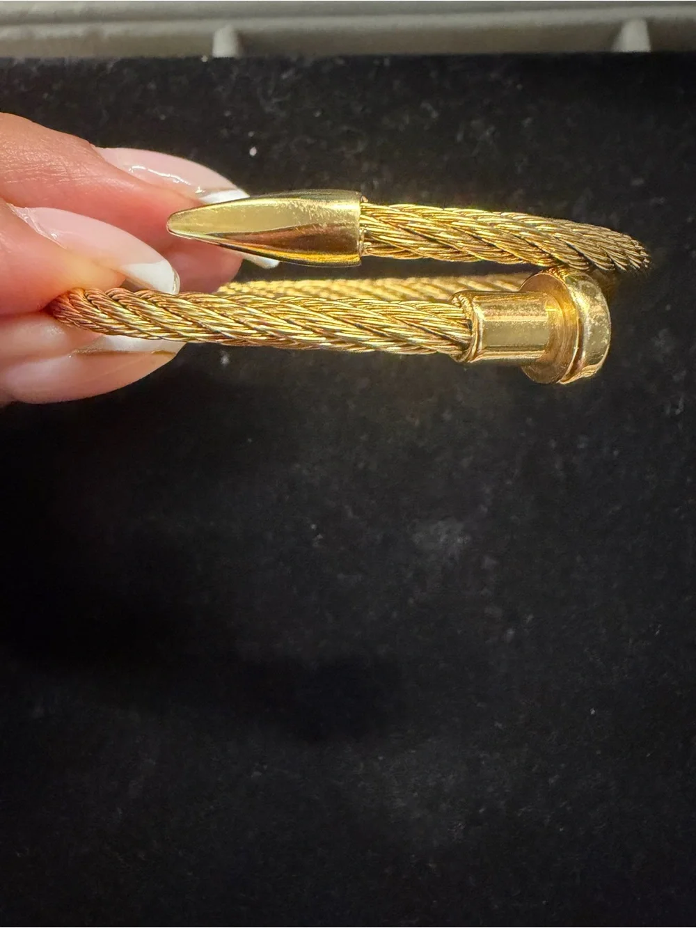 Adjustable Cable Nail Head Wrap Bracelet